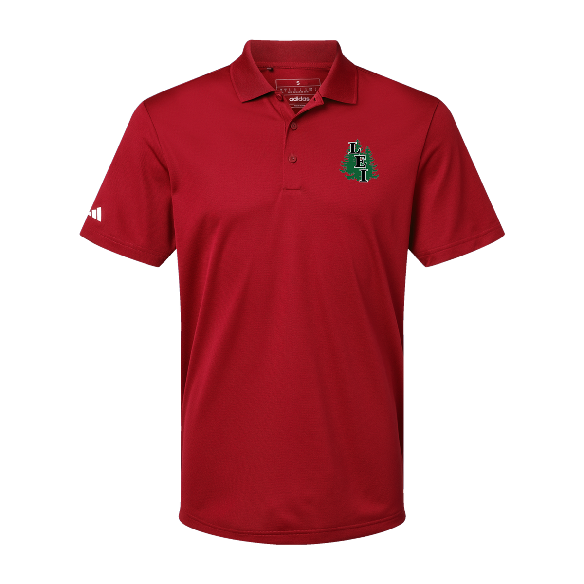 leisite-adidas-mens-sport-polo-shirt-embroidery-leftchest-A430-powerred-flat-front