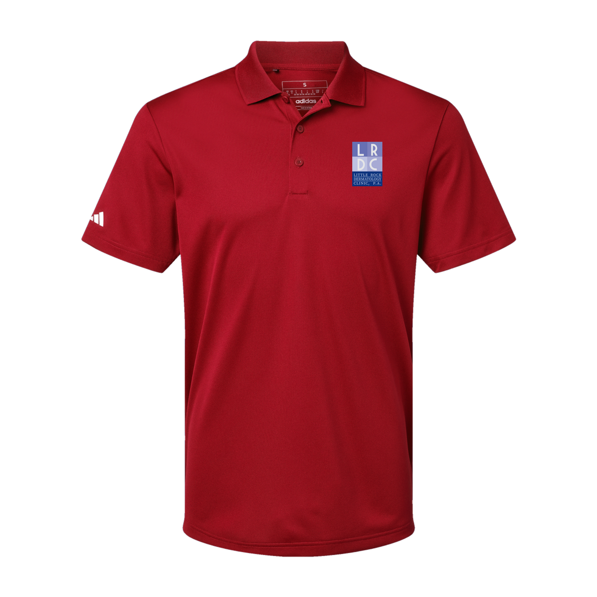 littlerockdermatology-adidas-mens-sport-polo-shirt-embroidery-leftchest-A430-powerred-flat-front