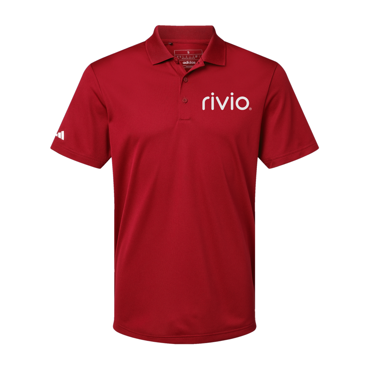 rivio-adidas-mens-sport-polo-shirt-embroidery-leftchest-A430-powerred-flat-front