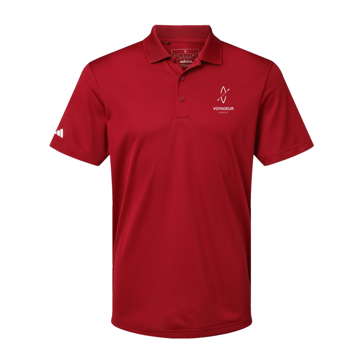 voyageurgroup-adidas-mens-sport-polo-shirt-embroidery-leftchest-A430-powerred-flat-front