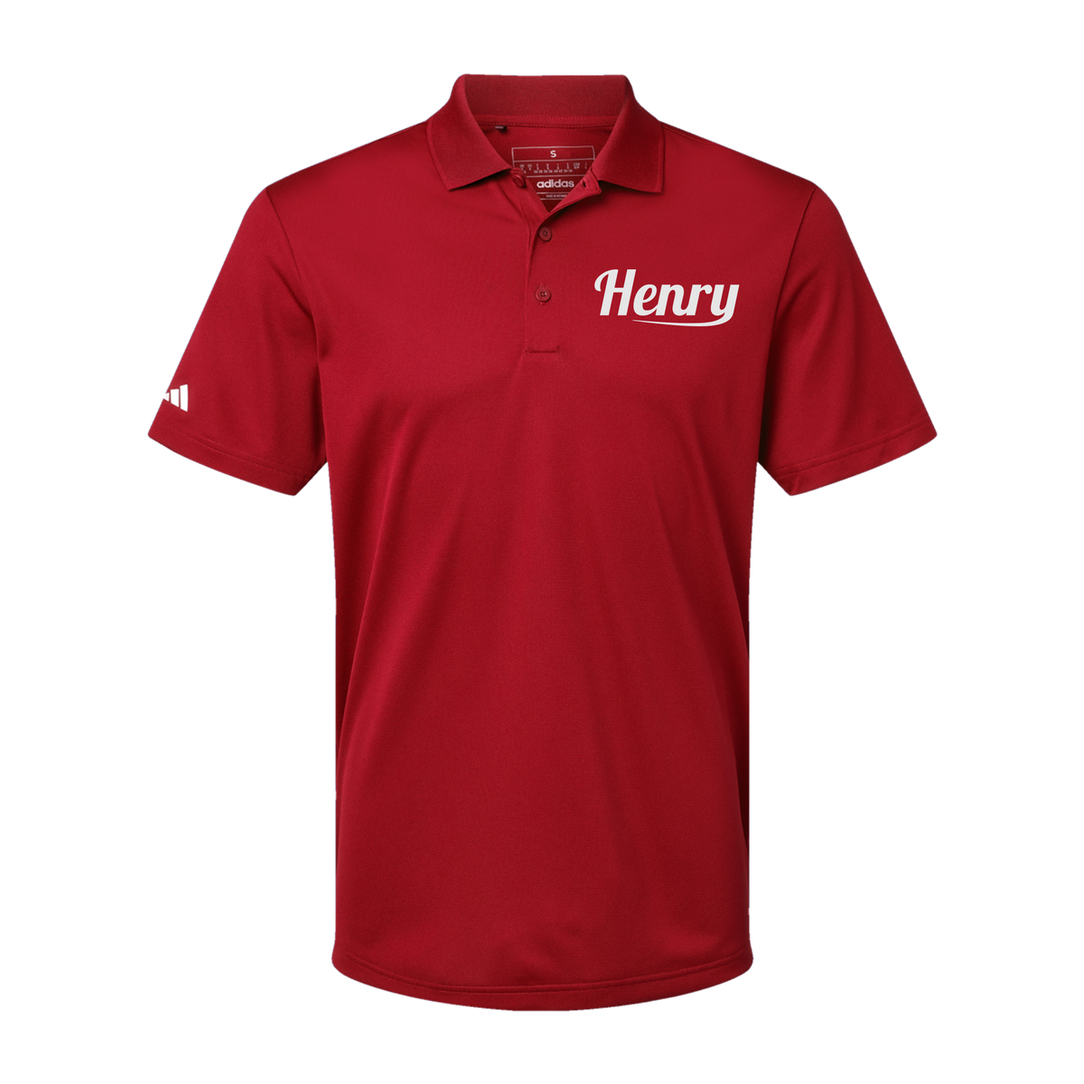 henrymeds-adidas-mens-sport-polo-shirt-embroidery-leftchest-A430-powerred-flat-front