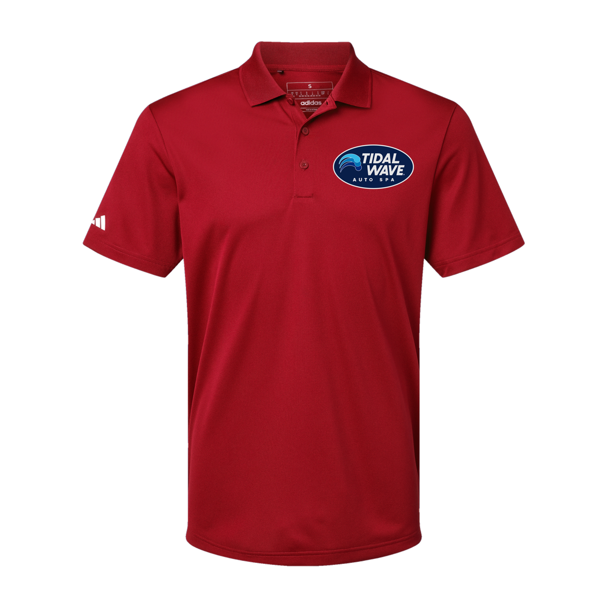 tidalwaveautospa-adidas-mens-sport-polo-shirt-embroidery-leftchest-A430-powerred-flat-front