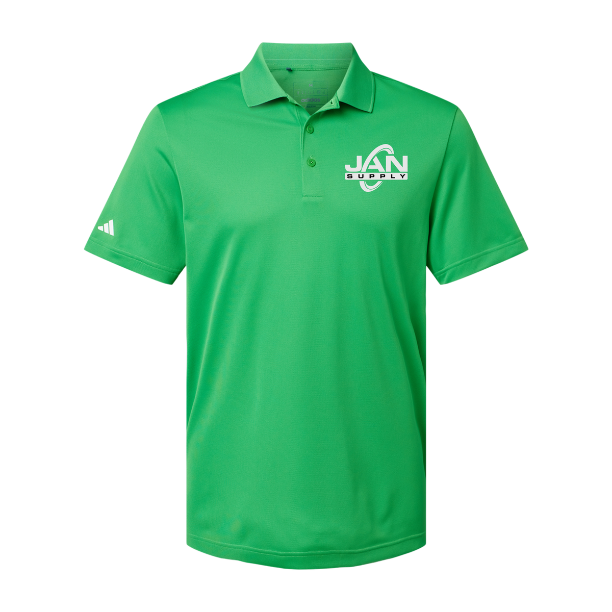jan-pro-adidas-mens-sport-polo-shirt-embroidery-leftchest-A430-vividgreen-flat-front