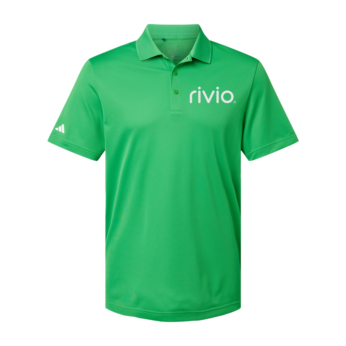 rivio-adidas-mens-sport-polo-shirt-embroidery-leftchest-A430-vividgreen-flat-front