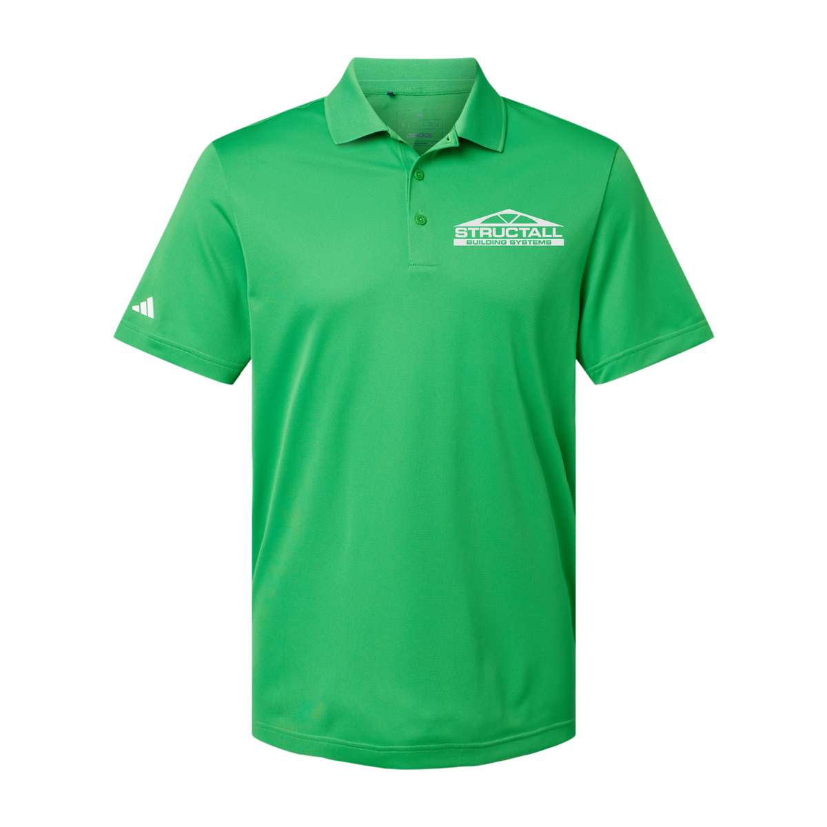 structall-adidas-mens-sport-polo-shirt-embroidery-leftchest-A430-vividgreen-flat-front