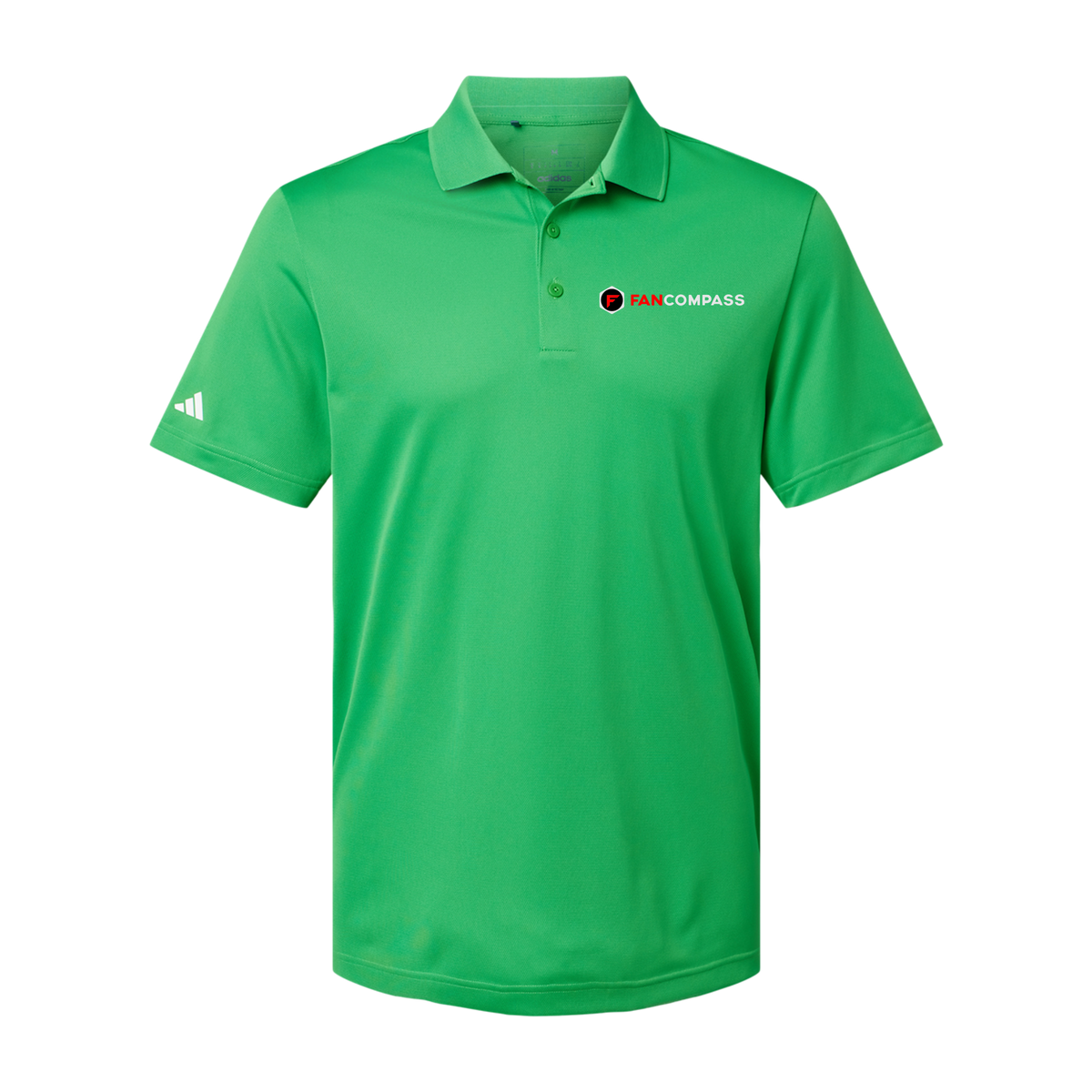 fancompass-adidas-mens-sport-polo-shirt-embroidery-leftchest-A430-vividgreen-flat-front
