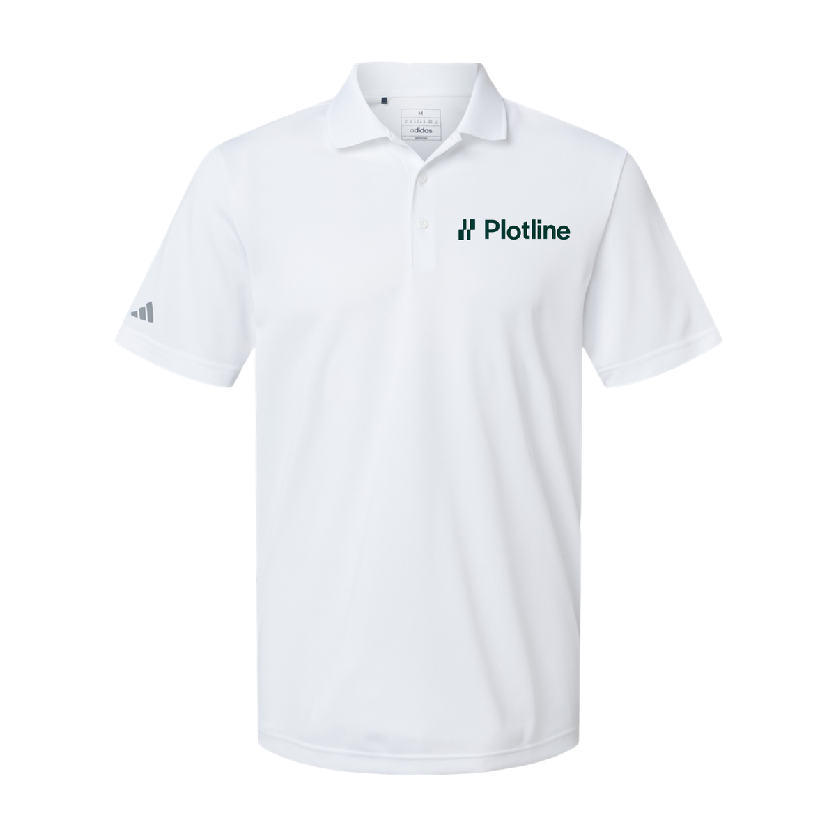 plotline-adidas-mens-sport-polo-shirt-embroidery-leftchest-A430-white-flat-front