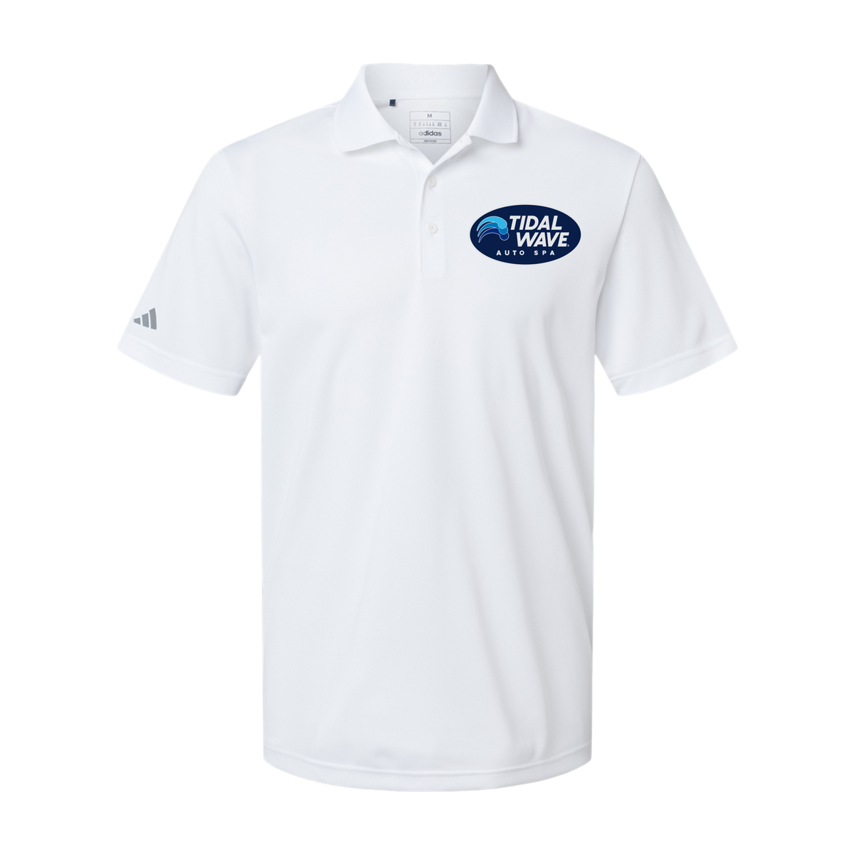tidalwaveautospa-adidas-mens-sport-polo-shirt-embroidery-leftchest-A430-white-flat-front