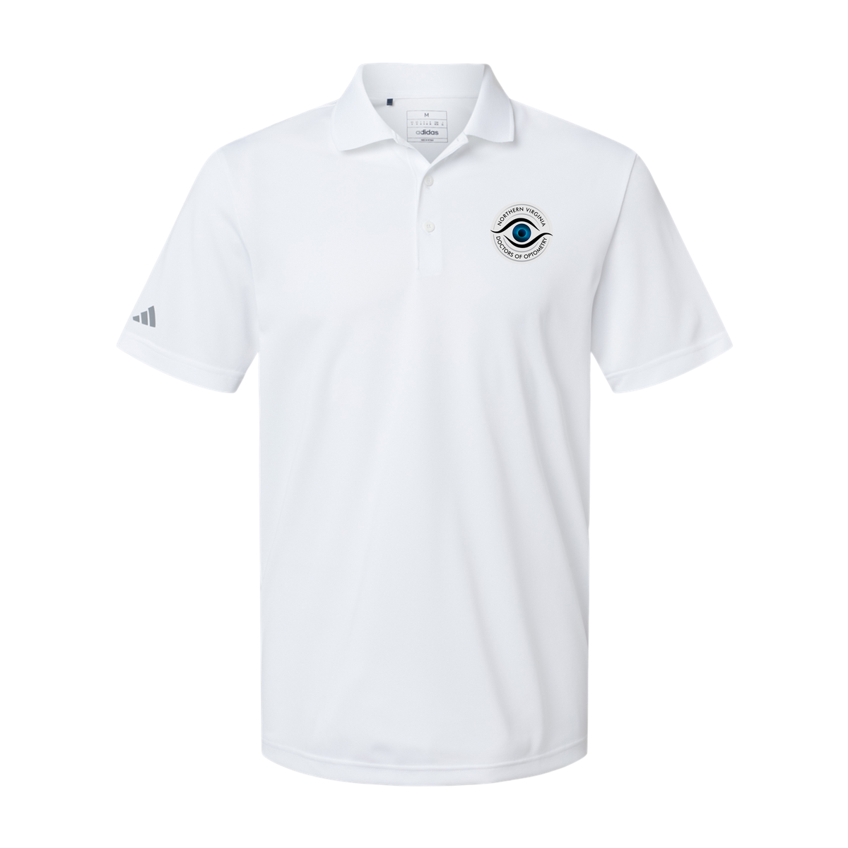 novaeyedocs-adidas-mens-sport-polo-shirt-embroidery-leftchest-A430-white-flat-front