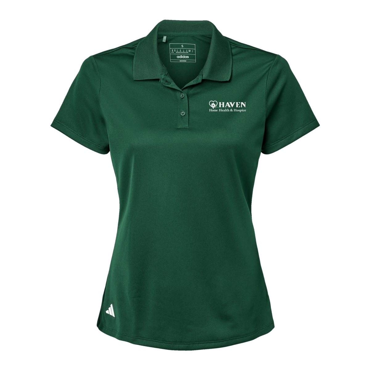 haven-adidas-womens-sport-polo-shirt-embroidery-leftchest-A431-collegiategreen-flat-front