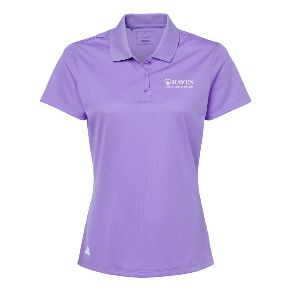 haven-adidas-womens-sport-polo-shirt-embroidery-leftchest-A431-lightflashpurple-flat-front