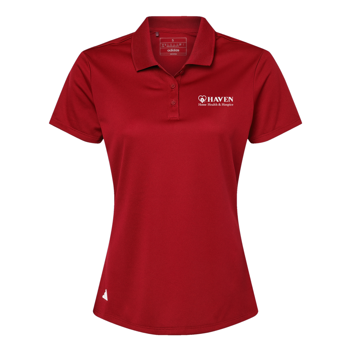 haven-adidas-womens-sport-polo-shirt-embroidery-leftchest-A431-powerred-flat-front