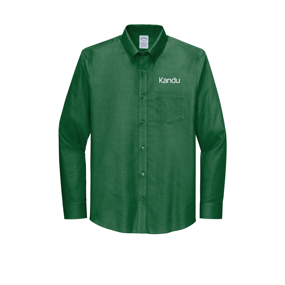 kandu-brooks-brothers-wrinkle-free-stretch-nailhead-shirt-embroidery-leftchest-BB18002-clubgreen-flat-front