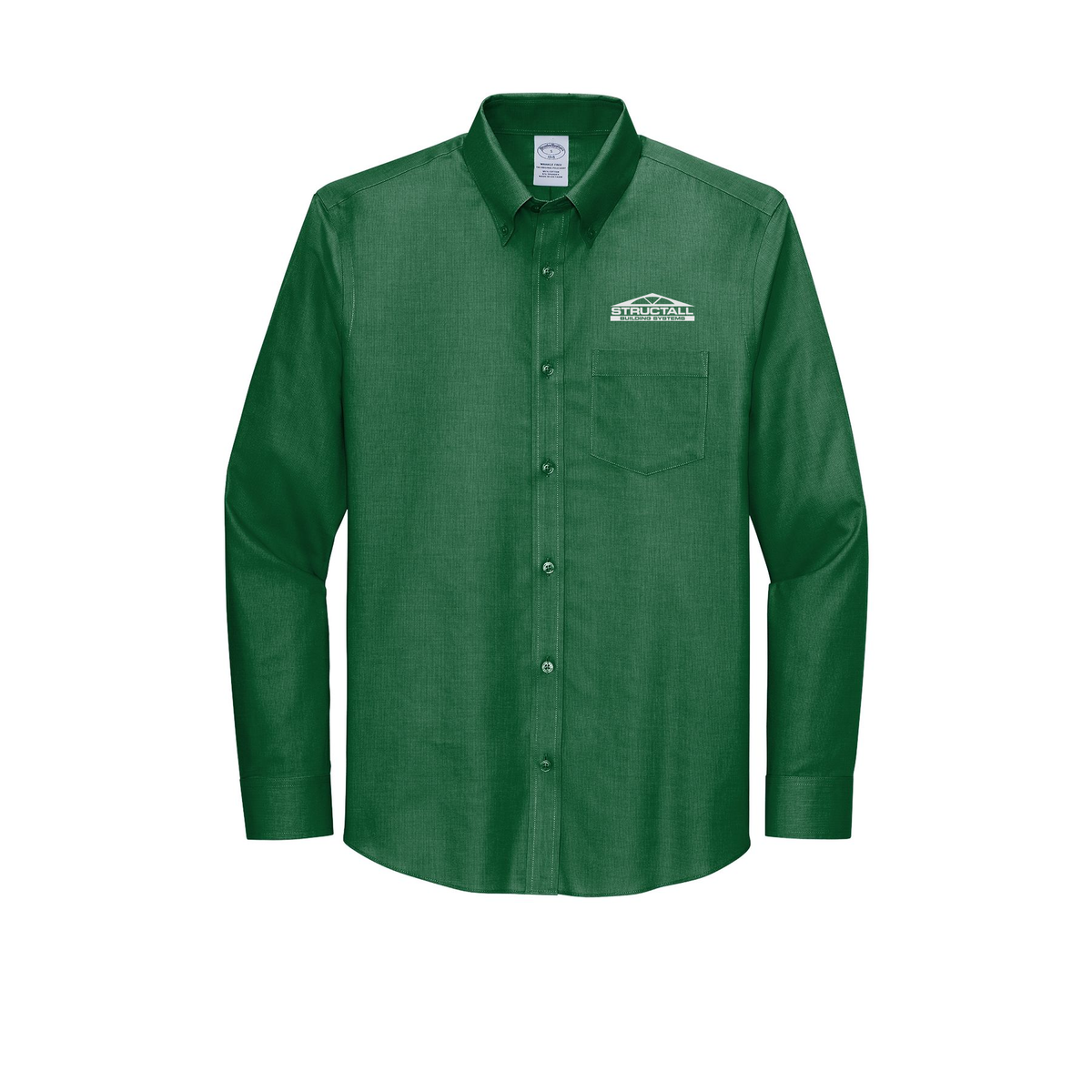 structall-brooks-brothers-wrinkle-free-stretch-nailhead-shirt-embroidery-leftchest-BB18002-clubgreen-flat-front