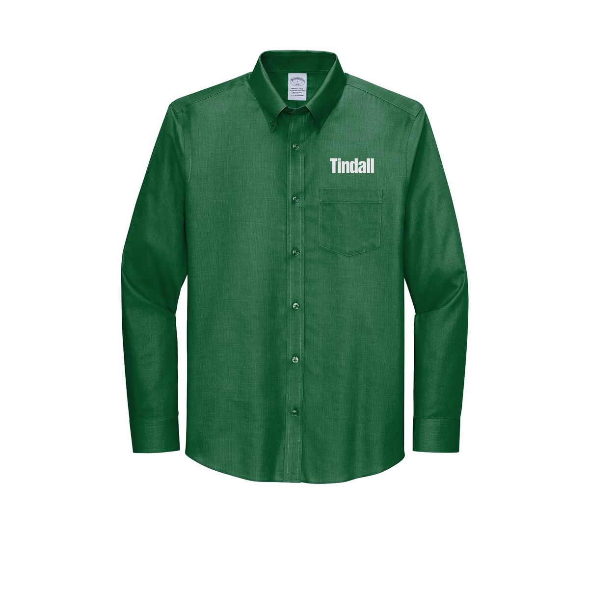 tindallcorp-brooks-brothers-wrinkle-free-stretch-nailhead-shirt-embroidery-leftchest-BB18002-clubgreen-flat-front