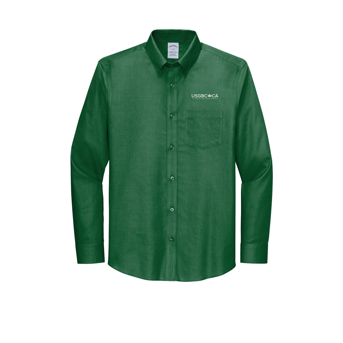 usgbc-ca-brooks-brothers-wrinkle-free-stretch-nailhead-shirt-embroidery-leftchest-BB18002-clubgreen-flat-front