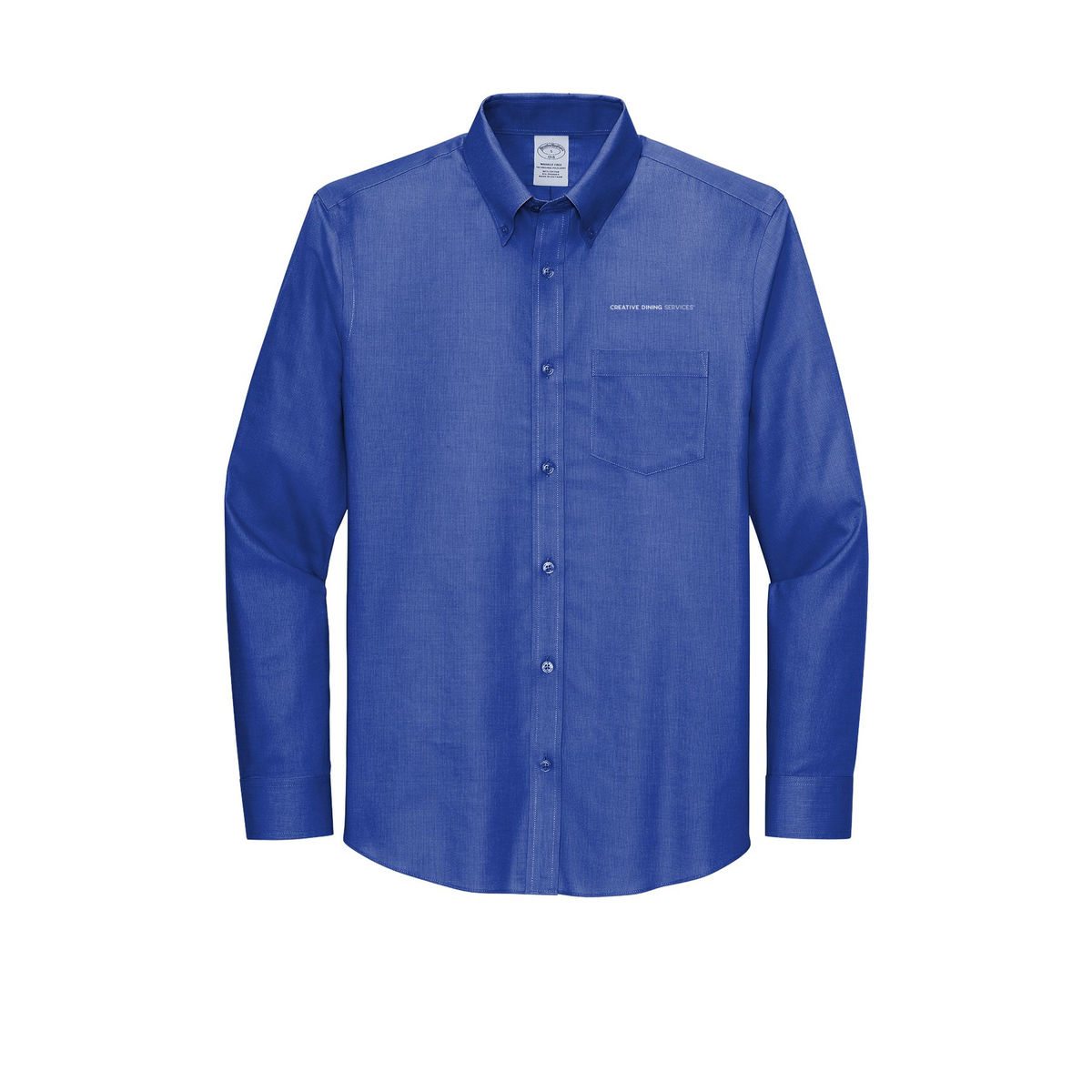 creativedining-brooks-brothers-wrinkle-free-stretch-nailhead-shirt-embroidery-leftchest-BB18002-cobaltblue-flat-front