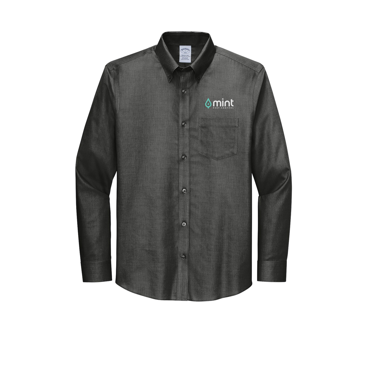 mintpest-brooks-brothers-wrinkle-free-stretch-nailhead-shirt-embroidery-leftchest-BB18002-deepblack-flat-front