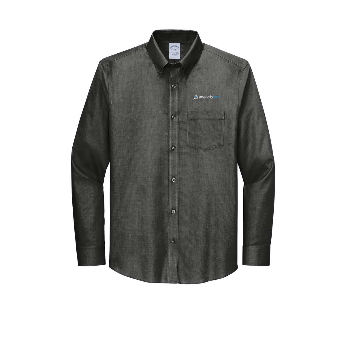 propertylens-brooks-brothers-wrinkle-free-stretch-nailhead-shirt-embroidery-leftchest-BB18002-deepblack-flat-front