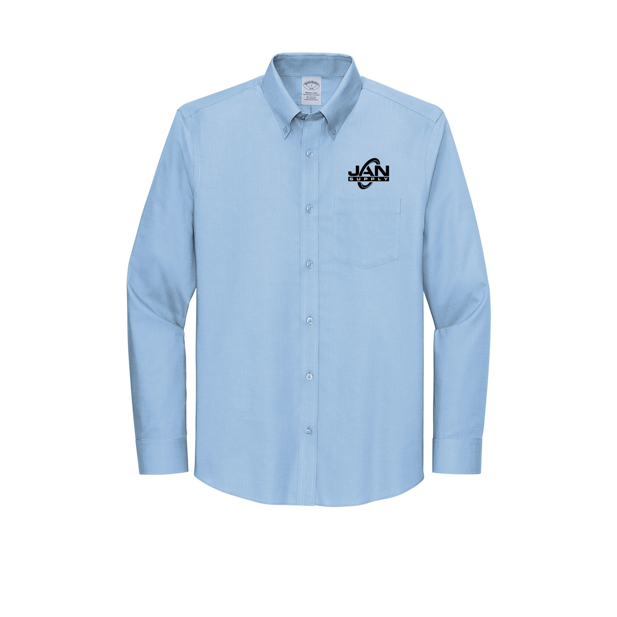 jan-pro-brooks-brothers-wrinkle-free-stretch-nailhead-shirt-embroidery-leftchest-BB18002-newportblue-flat-front