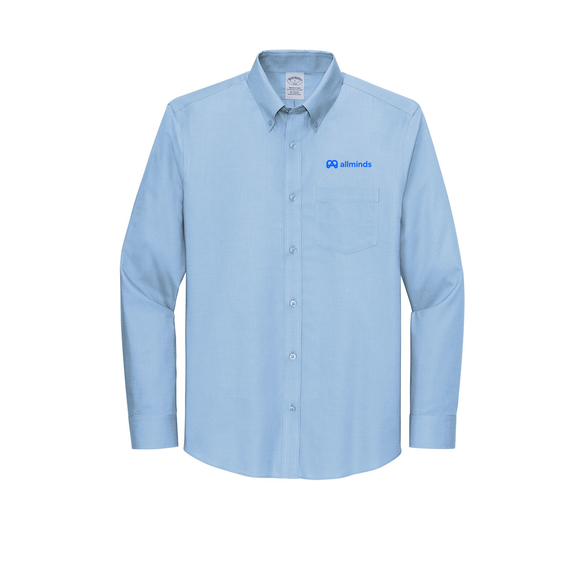 getallminds-brooks-brothers-wrinkle-free-stretch-nailhead-shirt-embroidery-leftchest-BB18002-newportblue-flat-front