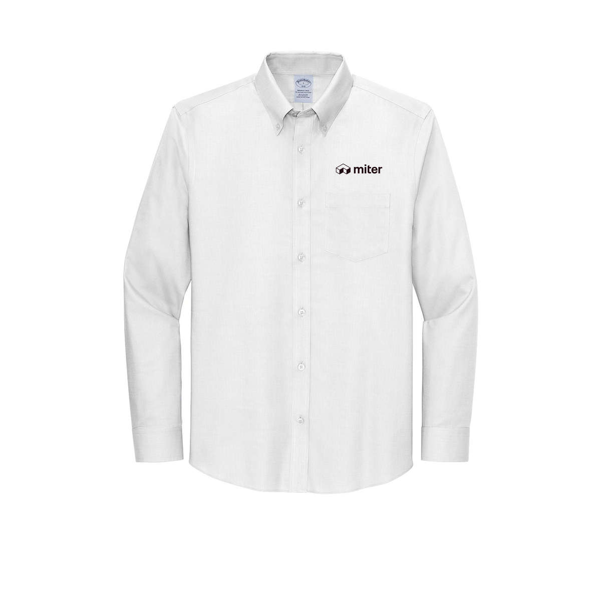 miter-brooks-brothers-wrinkle-free-stretch-nailhead-shirt-embroidery-leftchest-BB18002-white-flat-front
