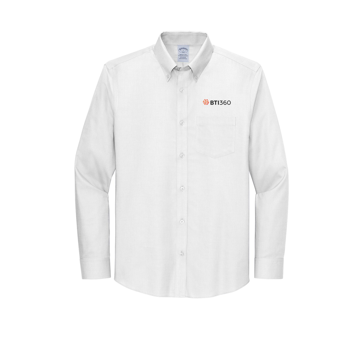 bti360-brooks-brothers-wrinkle-free-stretch-nailhead-shirt-embroidery-leftchest-BB18002-white-flat-front