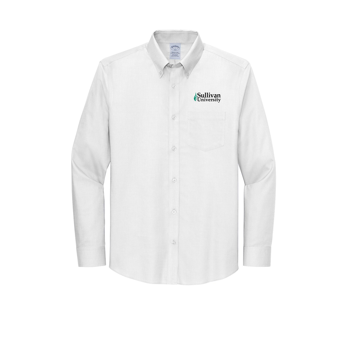 sullivan-brooks-brothers-wrinkle-free-stretch-nailhead-shirt-embroidery-leftchest-BB18002-white-flat-front