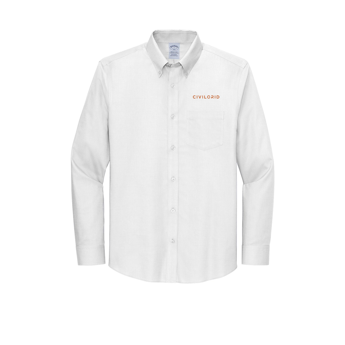 civilgrid-brooks-brothers-wrinkle-free-stretch-nailhead-shirt-embroidery-leftchest-BB18002-white-flat-front