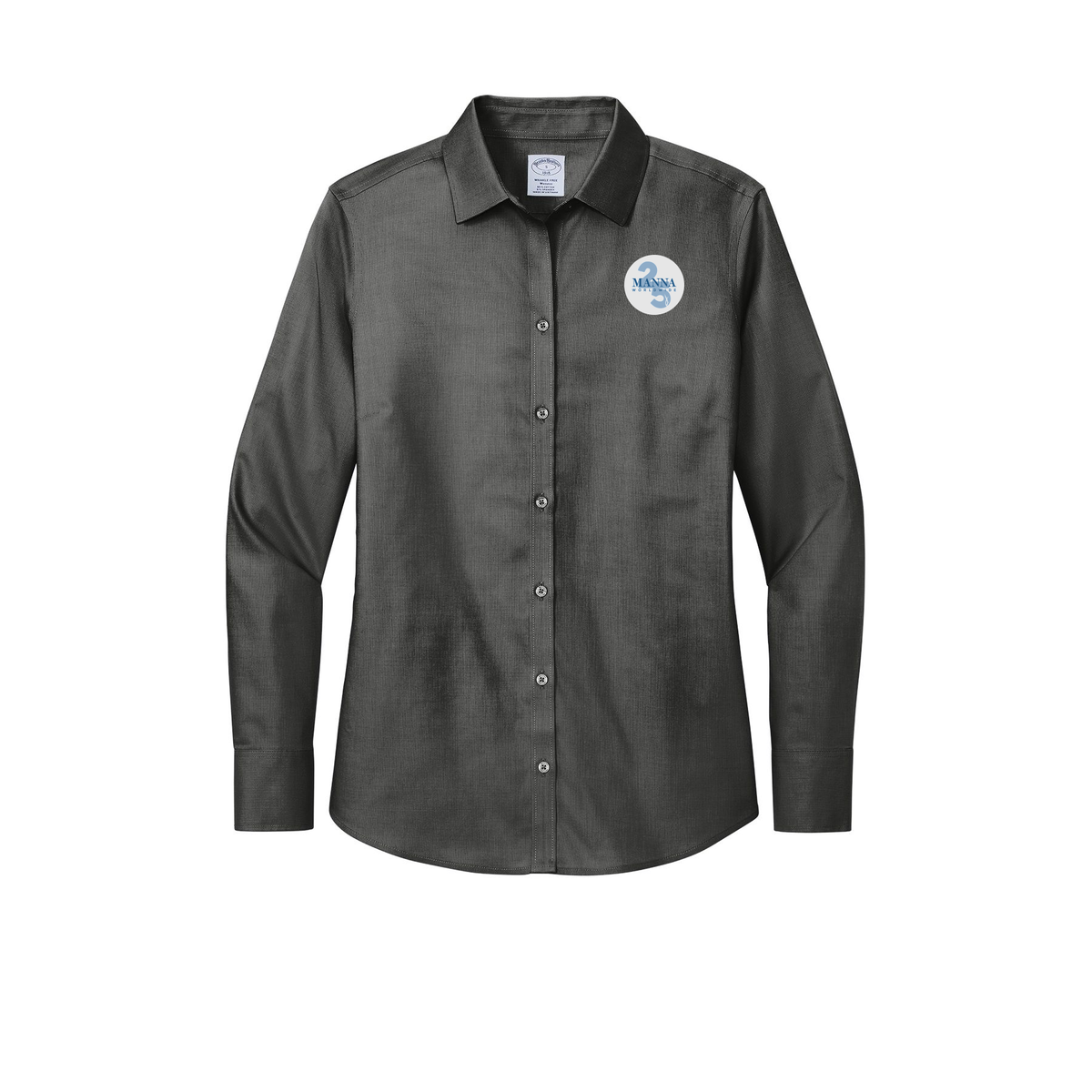 mannaworldwide-brooks-brothers-womens-wrinkle-free-stretch-nailhead-shirt-embroidery-leftchest-BB18003-deepblack-flat-front