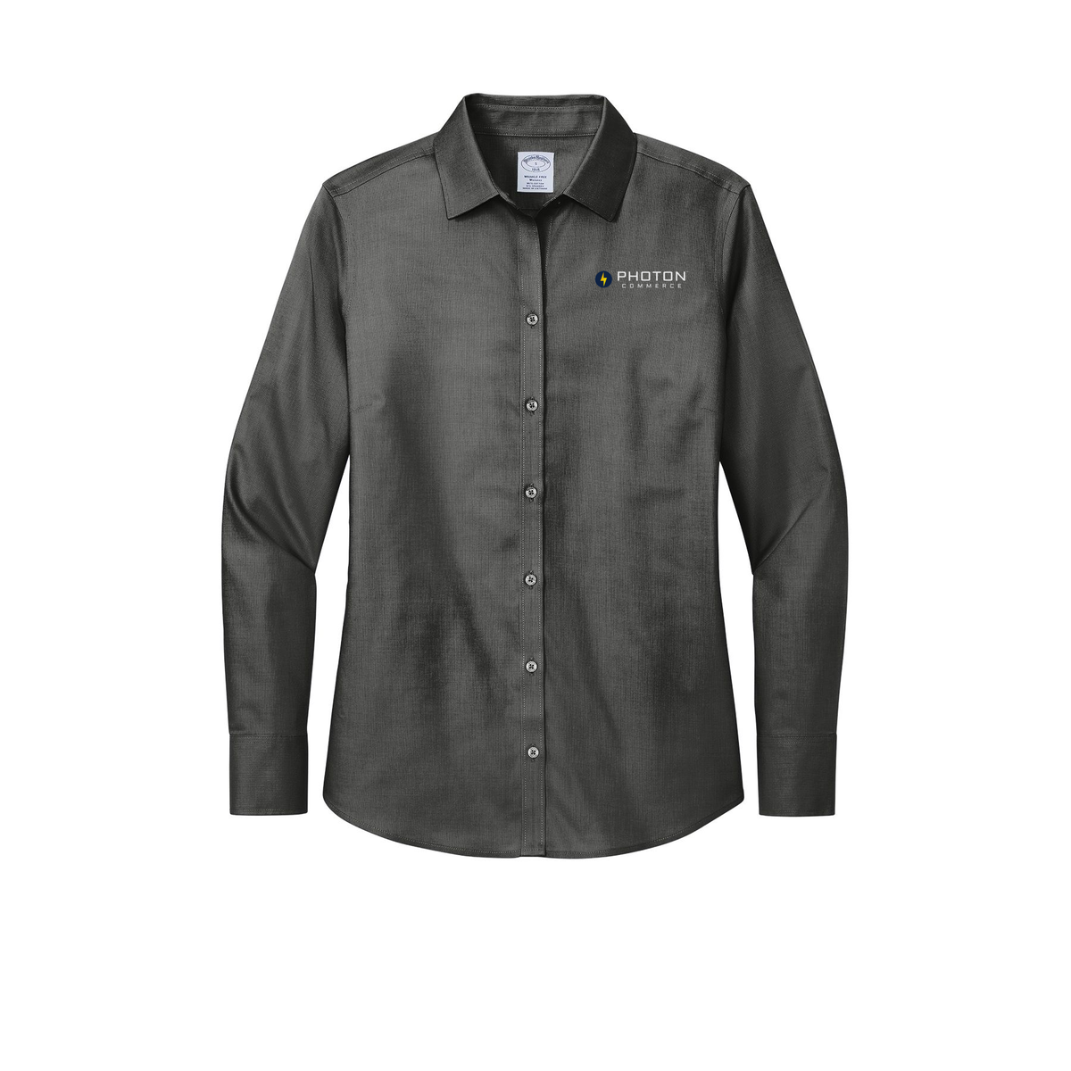 photoncommerce-brooks-brothers-womens-wrinkle-free-stretch-nailhead-shirt-embroidery-leftchest-BB18003-deepblack-flat-front
