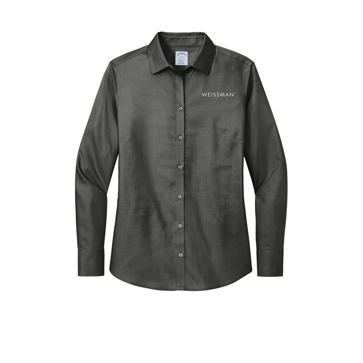 weissmans-brooks-brothers-womens-wrinkle-free-stretch-nailhead-shirt-embroidery-leftchest-BB18003-deepblack-flat-front