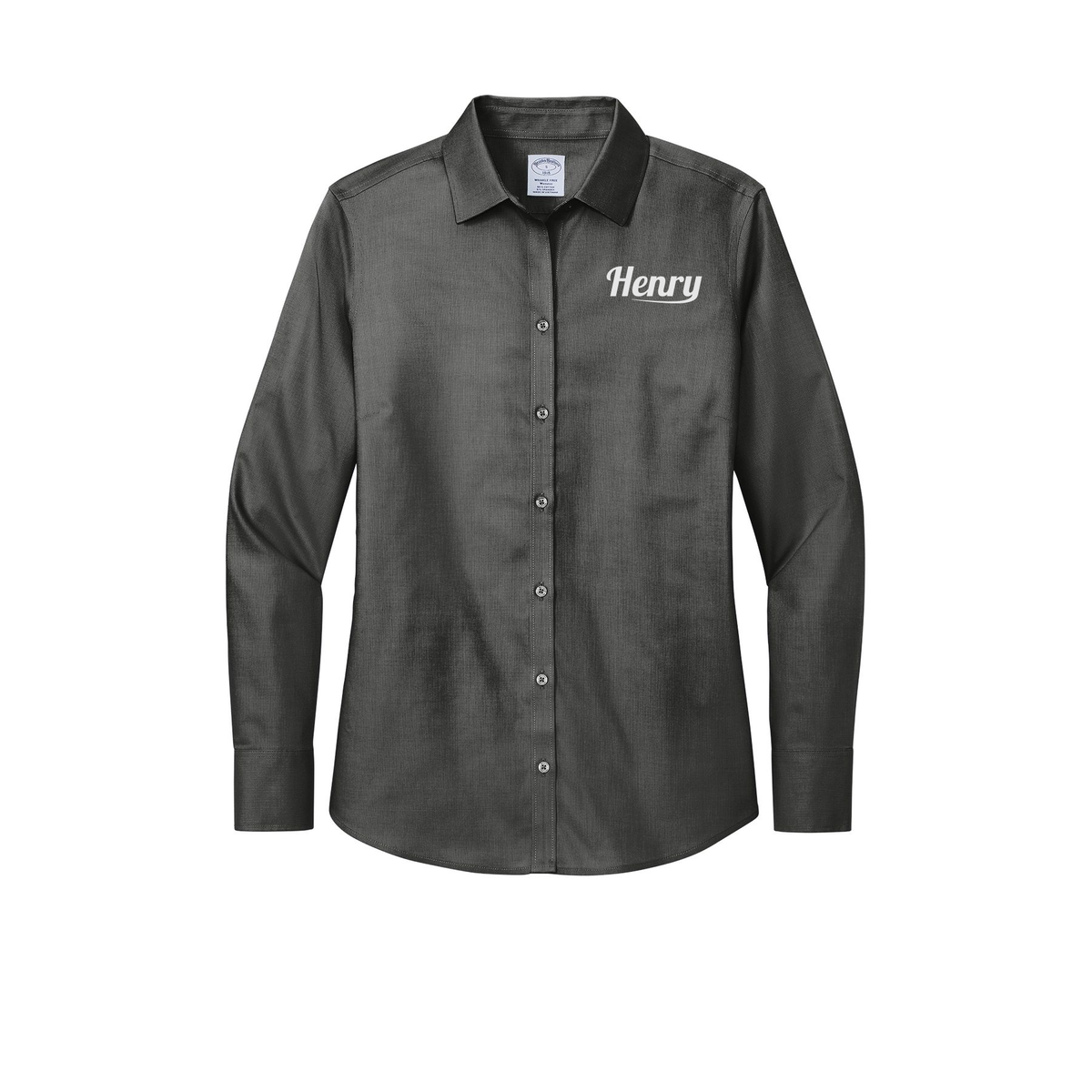henrymeds-brooks-brothers-womens-wrinkle-free-stretch-nailhead-shirt-embroidery-leftchest-BB18003-deepblack-flat-front