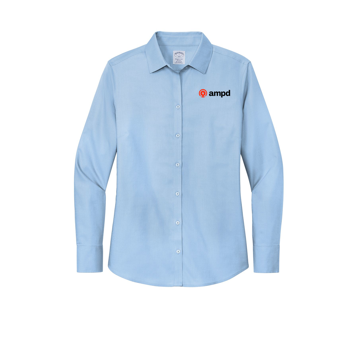 ampd-brooks-brothers-womens-wrinkle-free-stretch-nailhead-shirt-embroidery-leftchest-BB18003-newportblue-flat-front