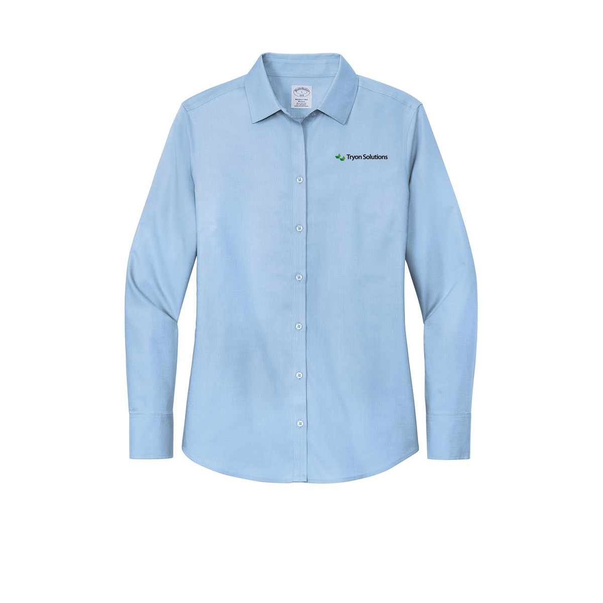 tryonsolutions-brooks-brothers-womens-wrinkle-free-stretch-nailhead-shirt-embroidery-leftchest-BB18003-newportblue-flat-front