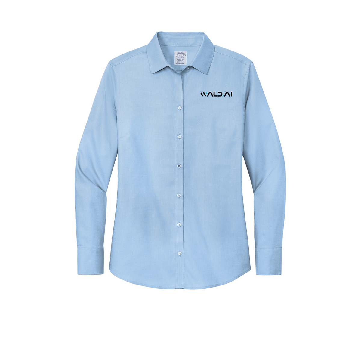 wald-brooks-brothers-womens-wrinkle-free-stretch-nailhead-shirt-embroidery-leftchest-BB18003-newportblue-flat-front