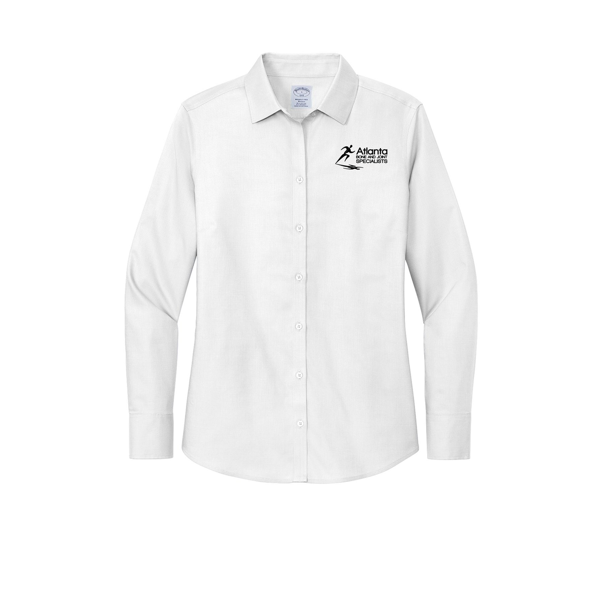 atlantaboneandjoint-brooks-brothers-womens-wrinkle-free-stretch-nailhead-shirt-embroidery-leftchest-BB18003-white-flat-front