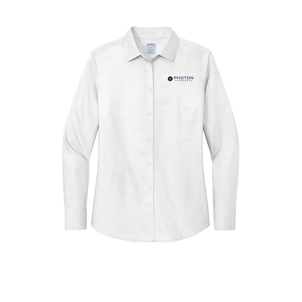 photoncommerce-brooks-brothers-womens-wrinkle-free-stretch-nailhead-shirt-embroidery-leftchest-BB18003-white-flat-front