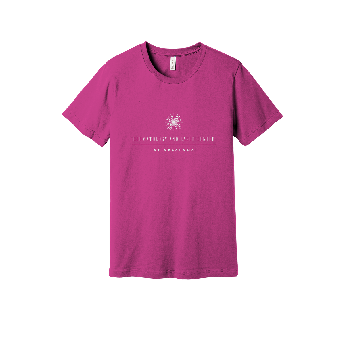 dermatologylaserok-everyday-essentials-clinic-short-sleeve-tee-dtf-front-BC3001-berry-flat-front