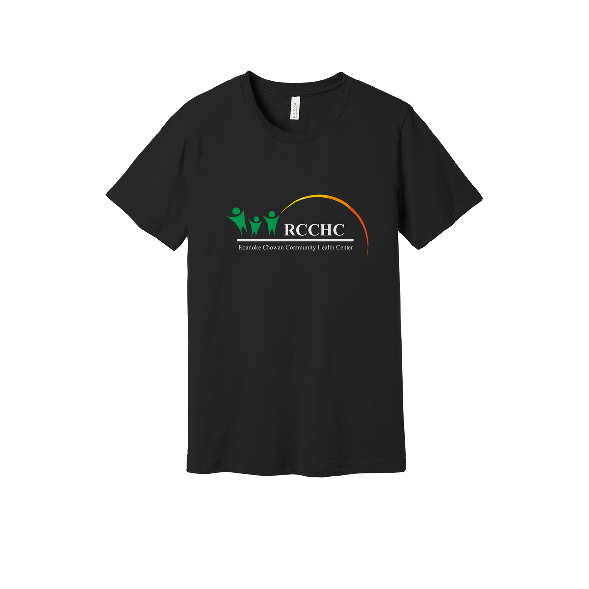 rcchc-everyday-essentials-clinic-short-sleeve-tee-dtf-front-BC3001-black-flat-front