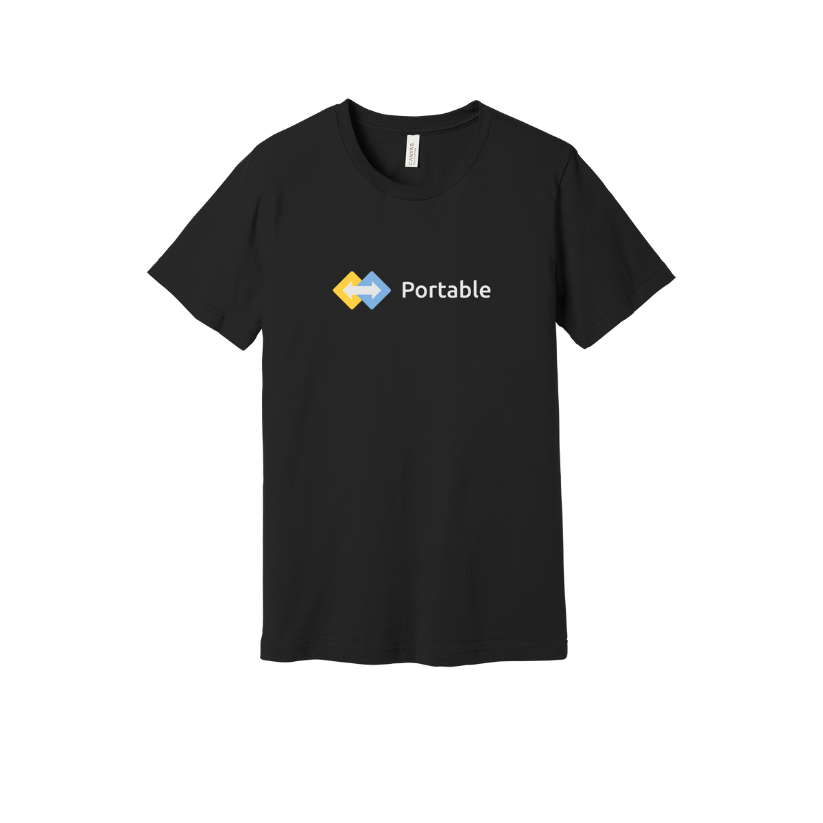 portable-everyday-essentials-short-sleeve-tee-dtf-front-BC3001-black-flat-front