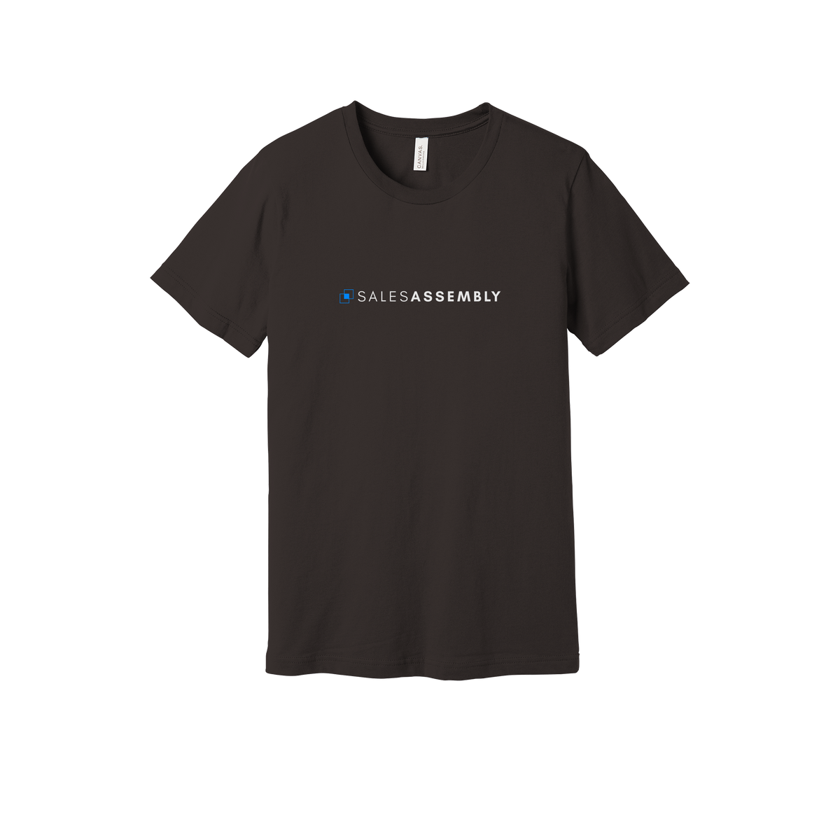 salesassembly-everyday-essentials-short-sleeve-tee-dtf-front-BC3001-brown-flat-front