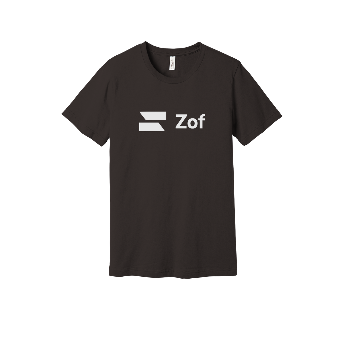 zof-everyday-essentials-short-sleeve-tee-dtf-front-BC3001-brown-flat-front