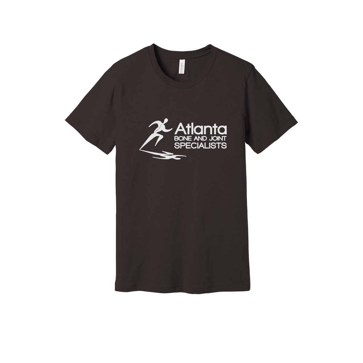 atlantaboneandjoint-everyday-essentials-clinic-short-sleeve-tee-dtf-front-BC3001-brown-flat-front