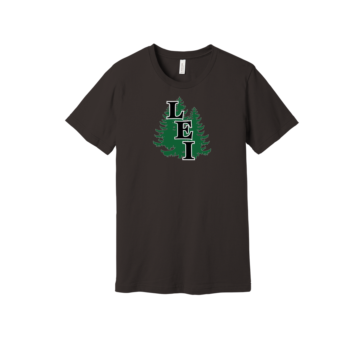 leisite-everyday-essentials-short-sleeve-tee-dtf-front-BC3001-brown-flat-front