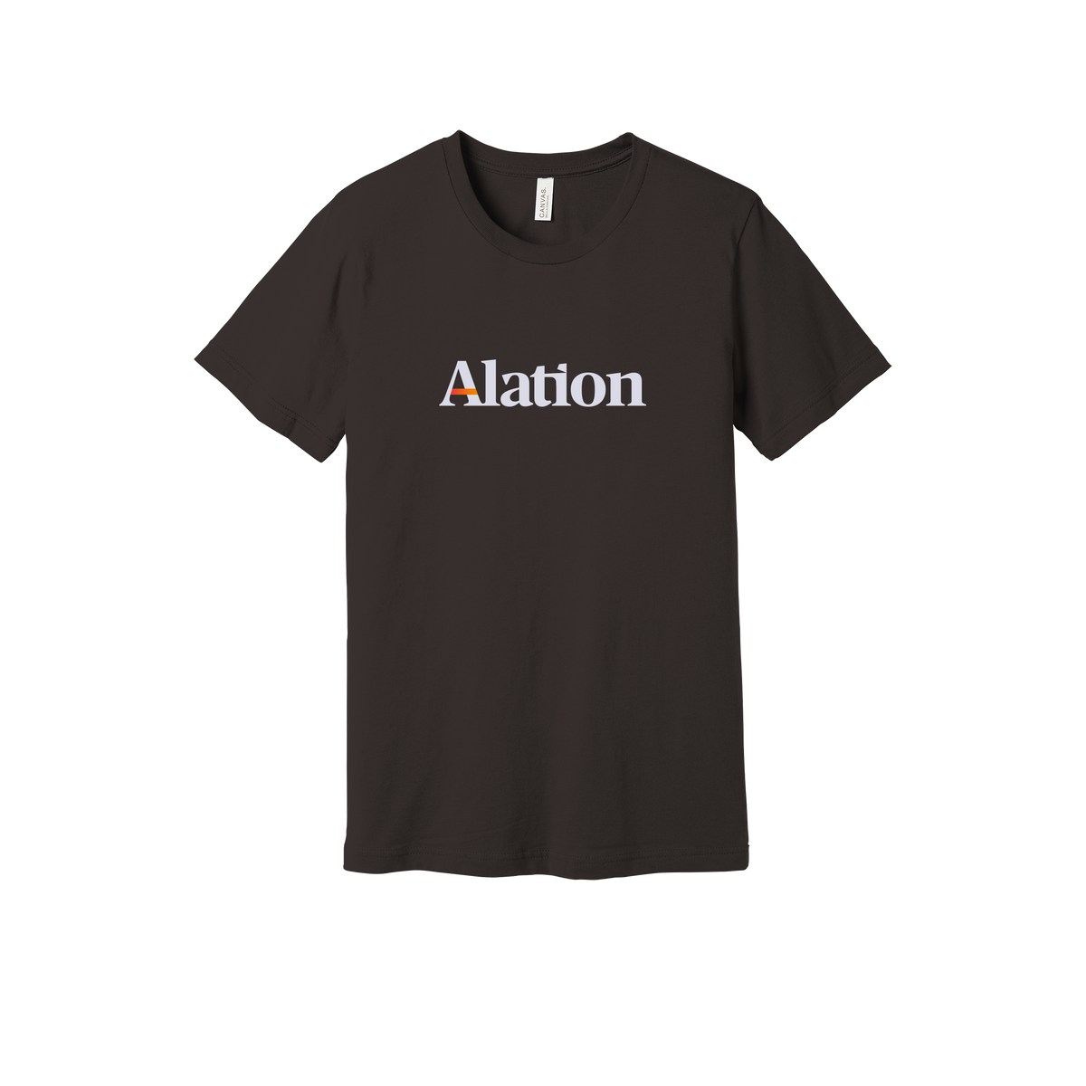 alation-everyday-essentials-short-sleeve-tee-dtf-front-BC3001-brown-flat-front