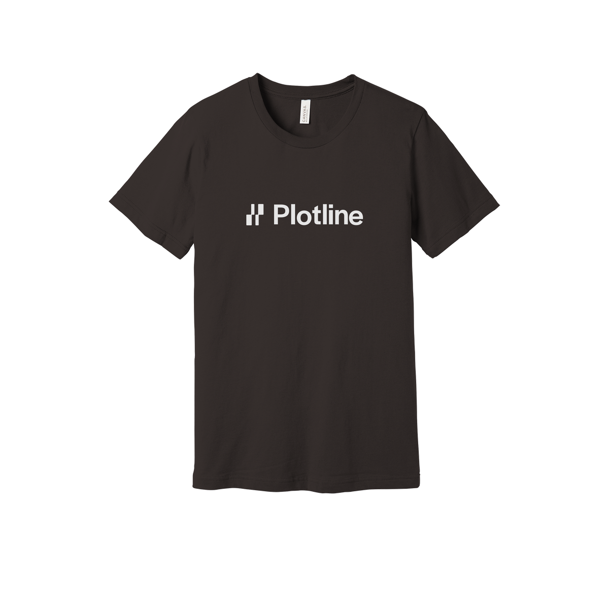 plotline-everyday-essentials-short-sleeve-tee-dtf-front-BC3001-brown-flat-front