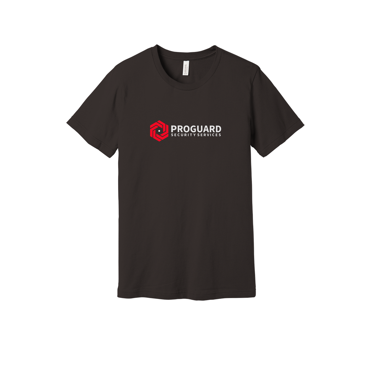 proguardsecurityservices-everyday-essentials-short-sleeve-tee-dtf-front-BC3001-brown-flat-front