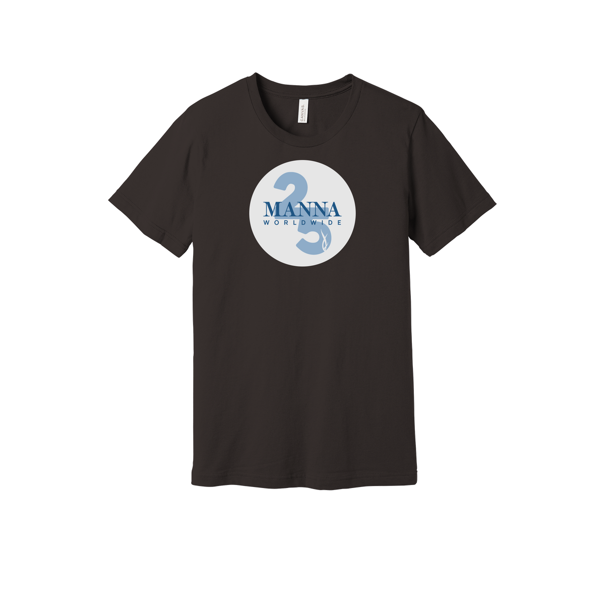 mannaworldwide-everyday-essentials-short-sleeve-tee-dtf-front-BC3001-brown-flat-front