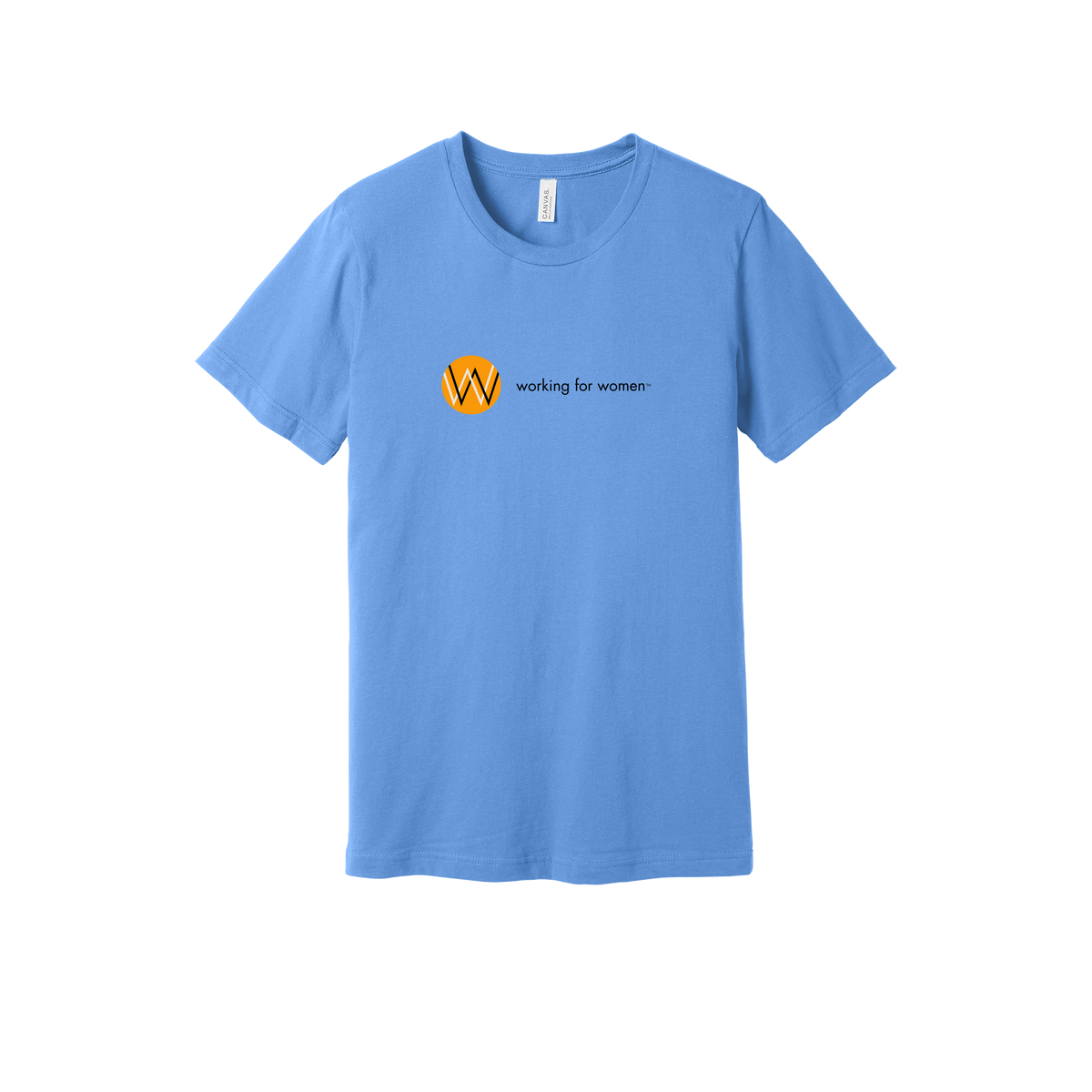 workingforwomen-everyday-essentials-short-sleeve-tee-dtf-front-BC3001-carolinablue-flat-front